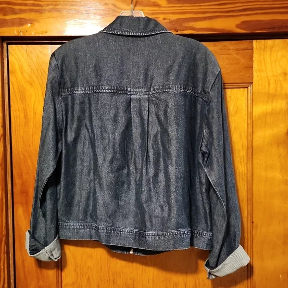 Evereve cloth & stone Flap Pocket Zipper Shacket In Horizonwash Medium - Picture 4 of 12